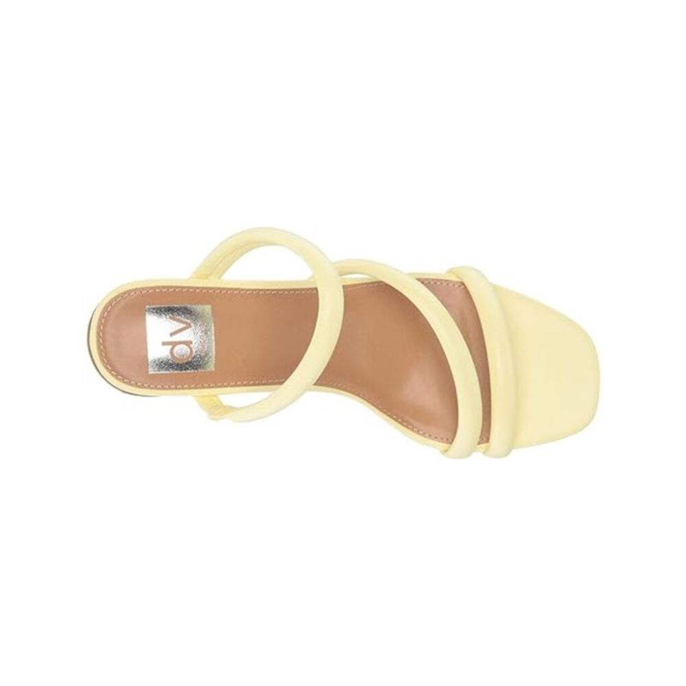 DV DOLCE VITA Womens Yellow Mixed Media Myla Toe Slip On Heeled Sandal 5.5 M - Picture 3 of 4
